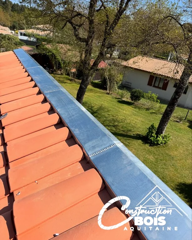 Travaux de zinguerie pour une toiture monopente